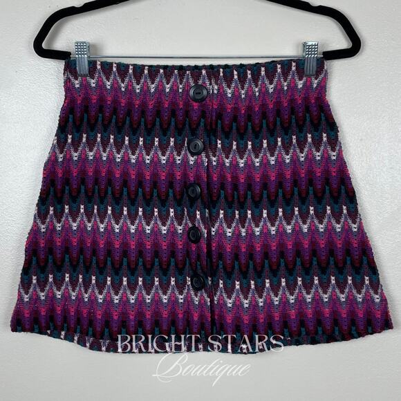 Rare Purple Chevron Mini Skirt ASO Sally Malik Being Human Meaghan Rath Bohemian - Picture 5 of 8